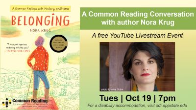 A Common Reading Conversation with Nora Krug, a YouTube Livestream event on October 19, 2021 at 7pm